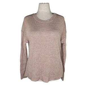 J.Crew 100% Linen Taupe Knit Sweater Women’s Medium Lightweight Pullover